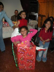 A Mother's Day presentation with Dayana popping out of a box. 2009